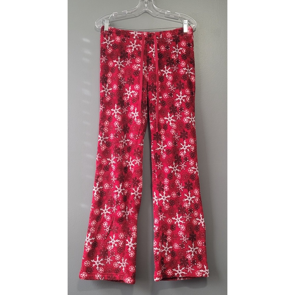 George Women's Red/White Super Soft Pajama Snowflakes Pants Size Medium‎